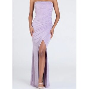 Windsor Lavender Strapless Prom Dress